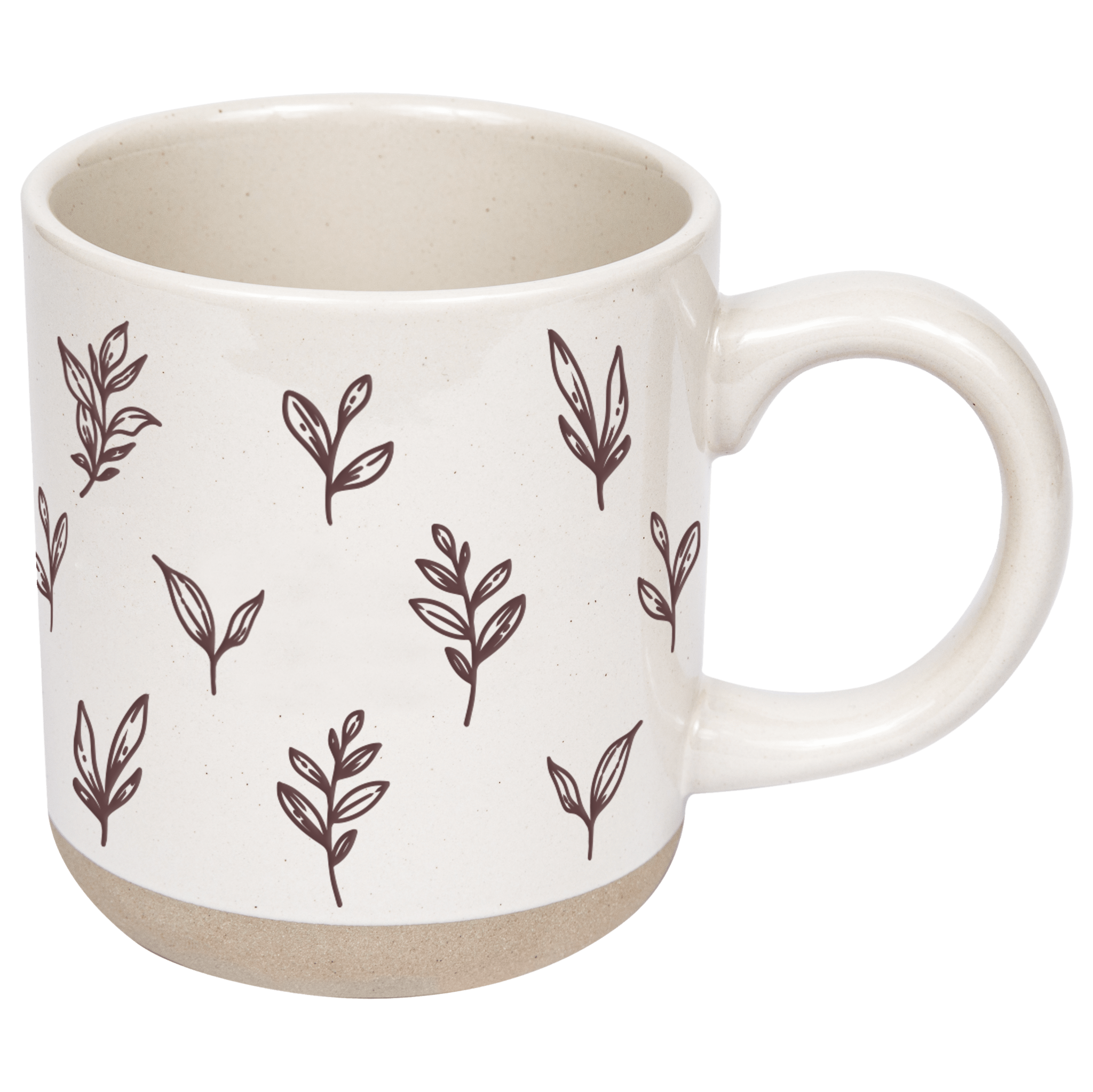 Brown Leaves 14oz. Stoneware Coffee Mug - Sweet Water Decor - Coffee Mugs