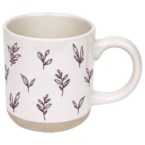 Brown Leaves 14oz. Stoneware Coffee Mug - Sweet Water Decor - Coffee Mugs