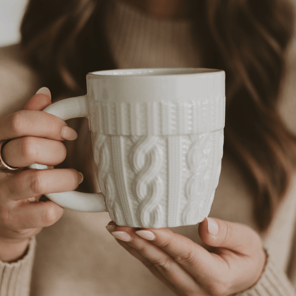 Cream Sweater 18oz. Figurine Coffee Mug - Sweet Water Decor - Coffee Mugs