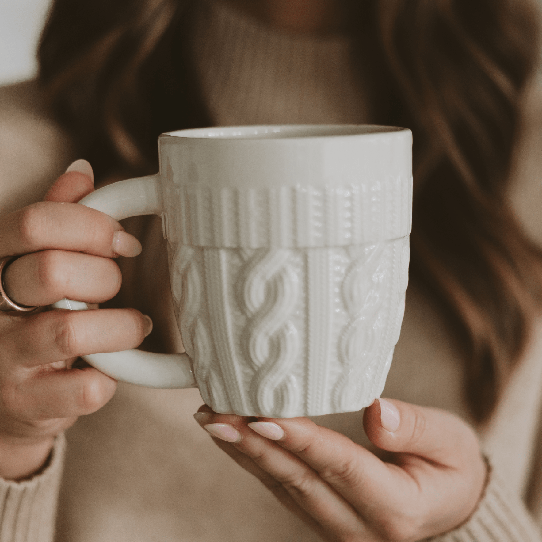 Cream Sweater 18oz. Figurine Coffee Mug - Sweet Water Decor - Coffee Mugs