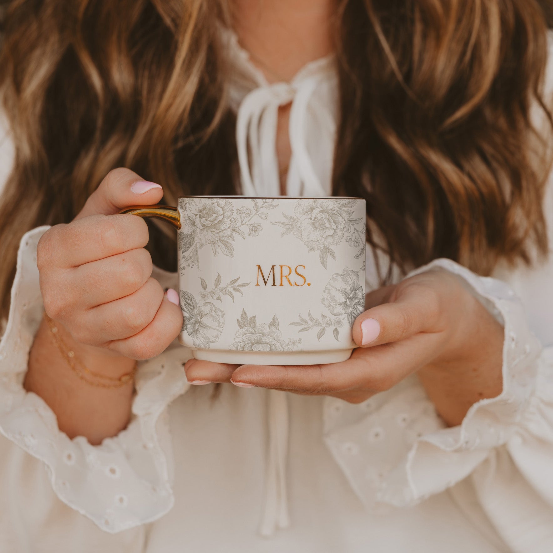 Mrs 14 oz Gold Handle Coffee Mug - Sweet Water Decor - Coffee Mugs