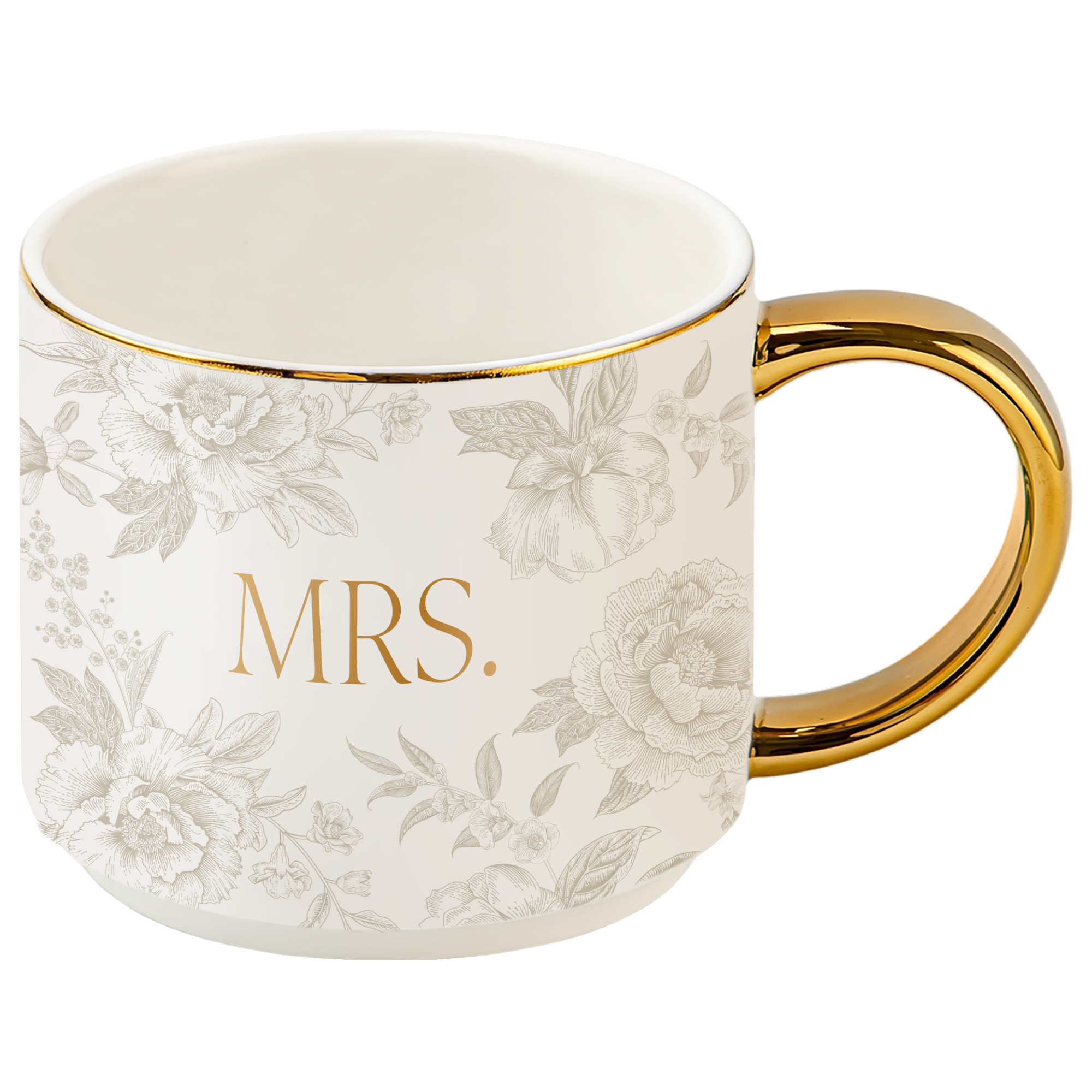 Mrs 14 oz Gold Handle Coffee Mug - Sweet Water Decor - Coffee Mugs