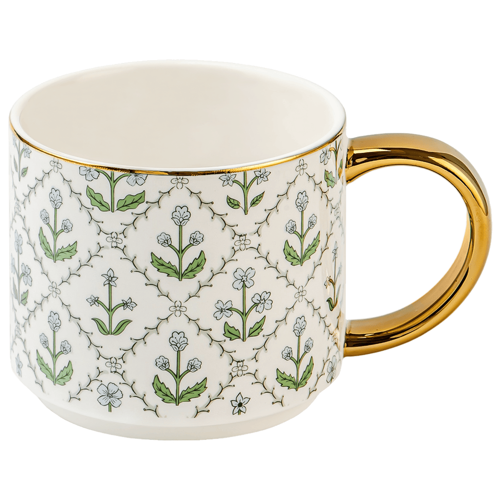 Floral Quilt 14 oz Coffee Mug - Sweet Water Decor - Coffee Mugs
