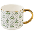 Floral Quilt 14 oz Coffee Mug - Sweet Water Decor - Coffee Mugs