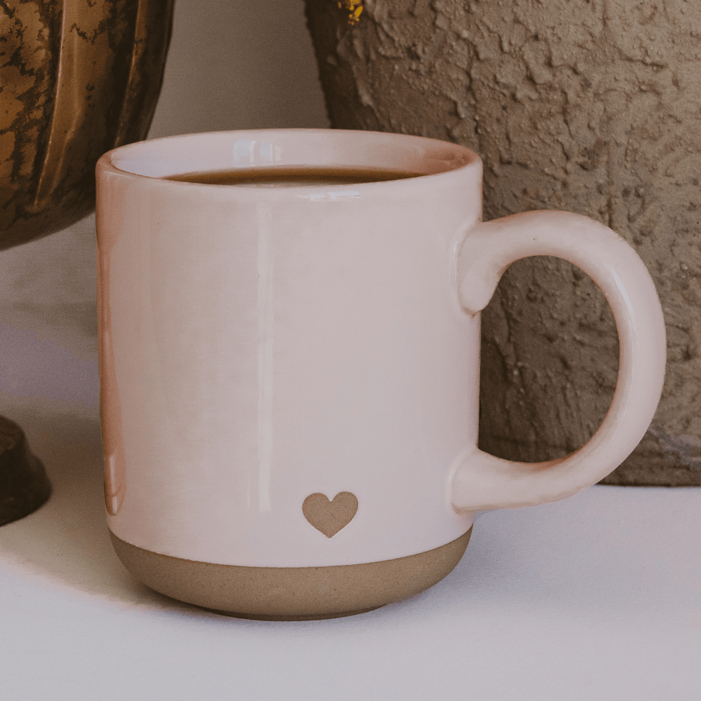 Pink Heart 14oz. Stoneware Coffee Mug - Sweet Water Decor - Coffee Mugs
