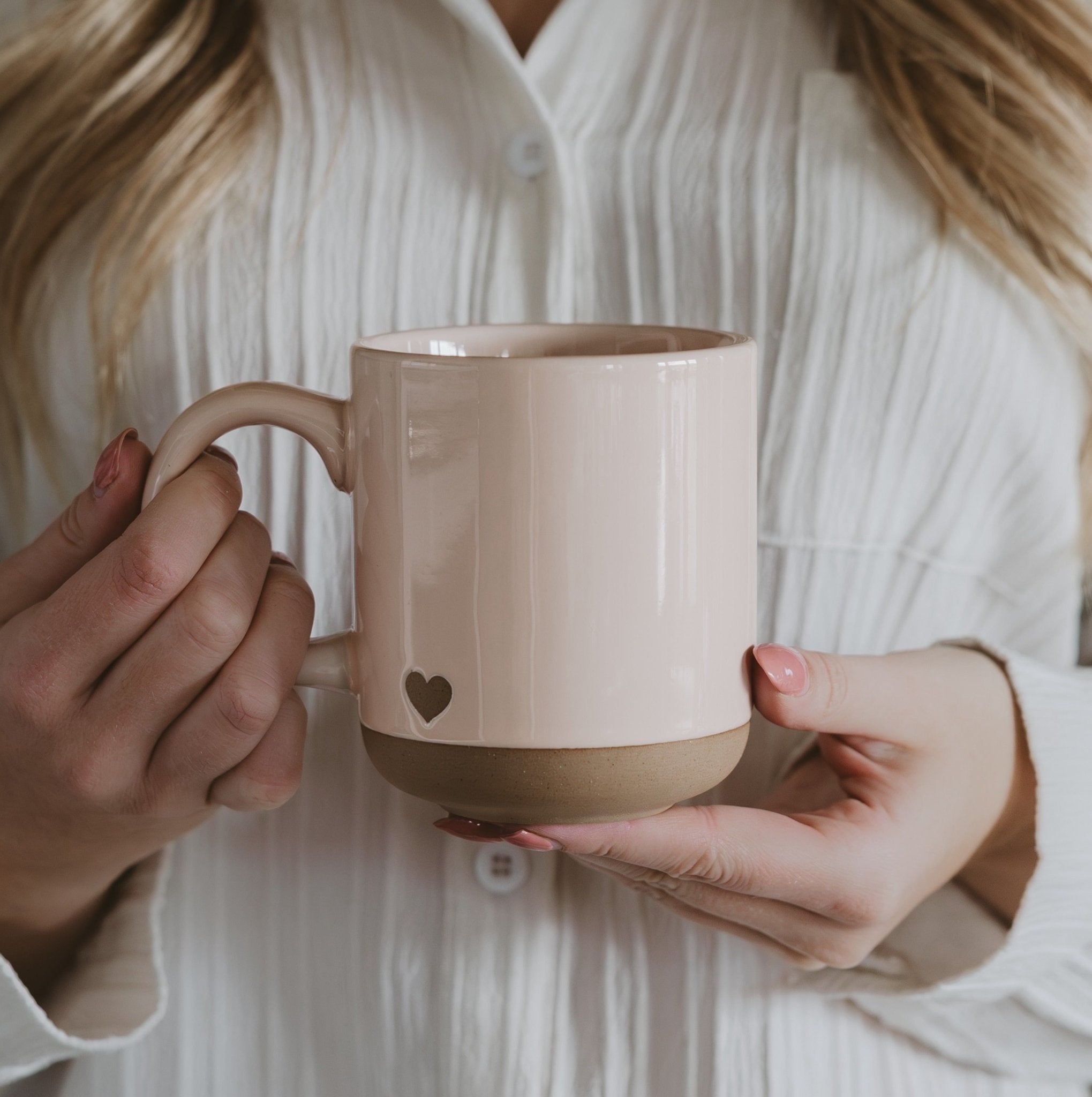 Pink Heart 14oz. Stoneware Coffee Mug - Sweet Water Decor - Coffee Mugs