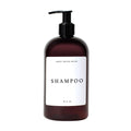 16oz Amber Plastic Shampoo Dispenser - White Text Label - Sweet Water Decor - Dispensers
