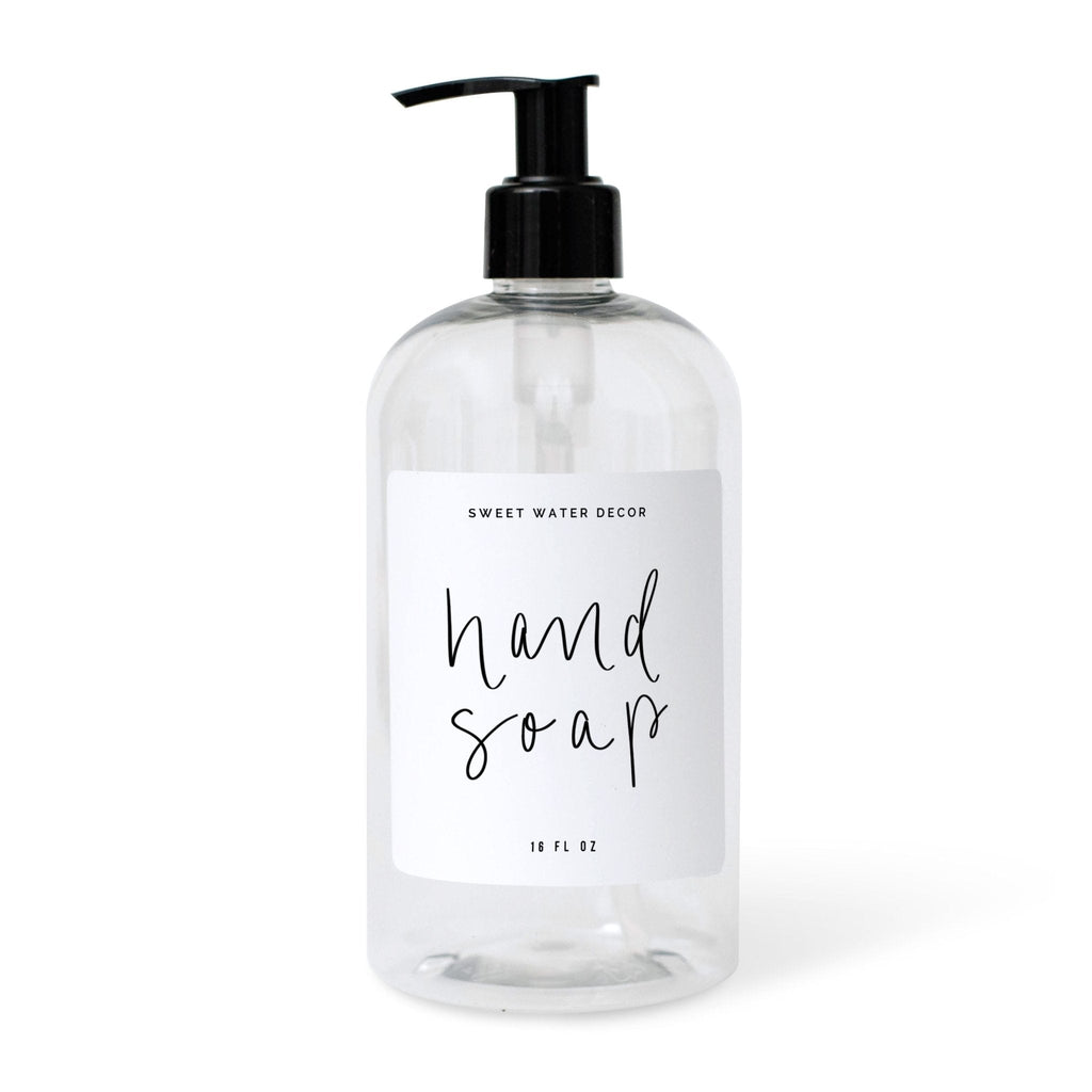 White Script Labels for Plastic and Glass Dispensers - Sweet Water Decor - Dispensers