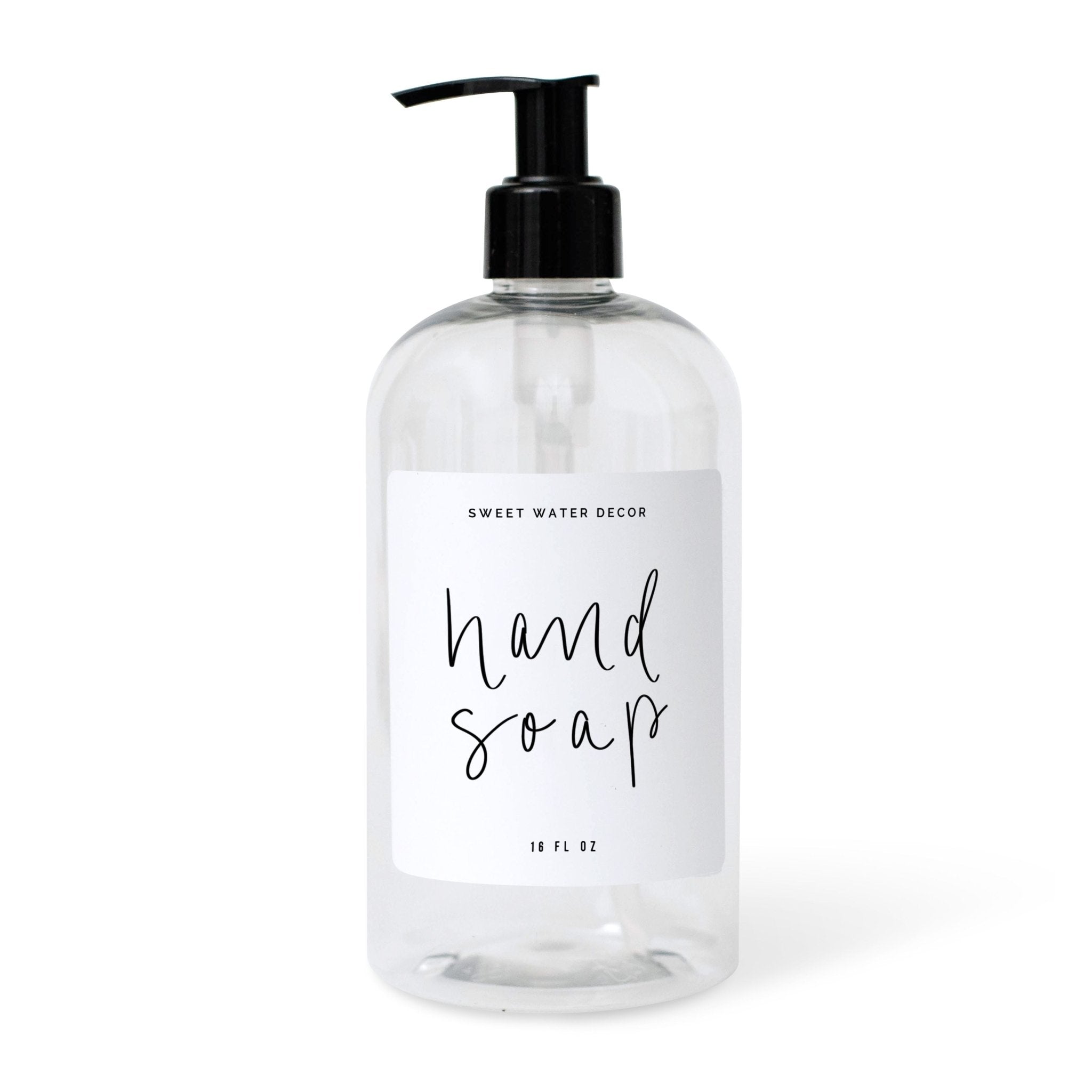 White Script Labels for Plastic and Glass Dispensers - Sweet Water Decor - Dispensers
