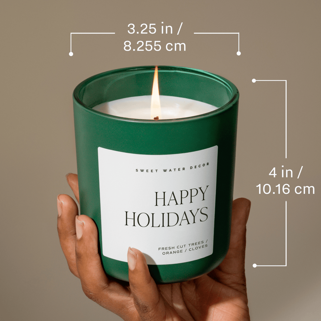 Christmas Tree Farm Soy Candle - Green Matte Jar - 15 oz - Sweet Water Decor - Candles