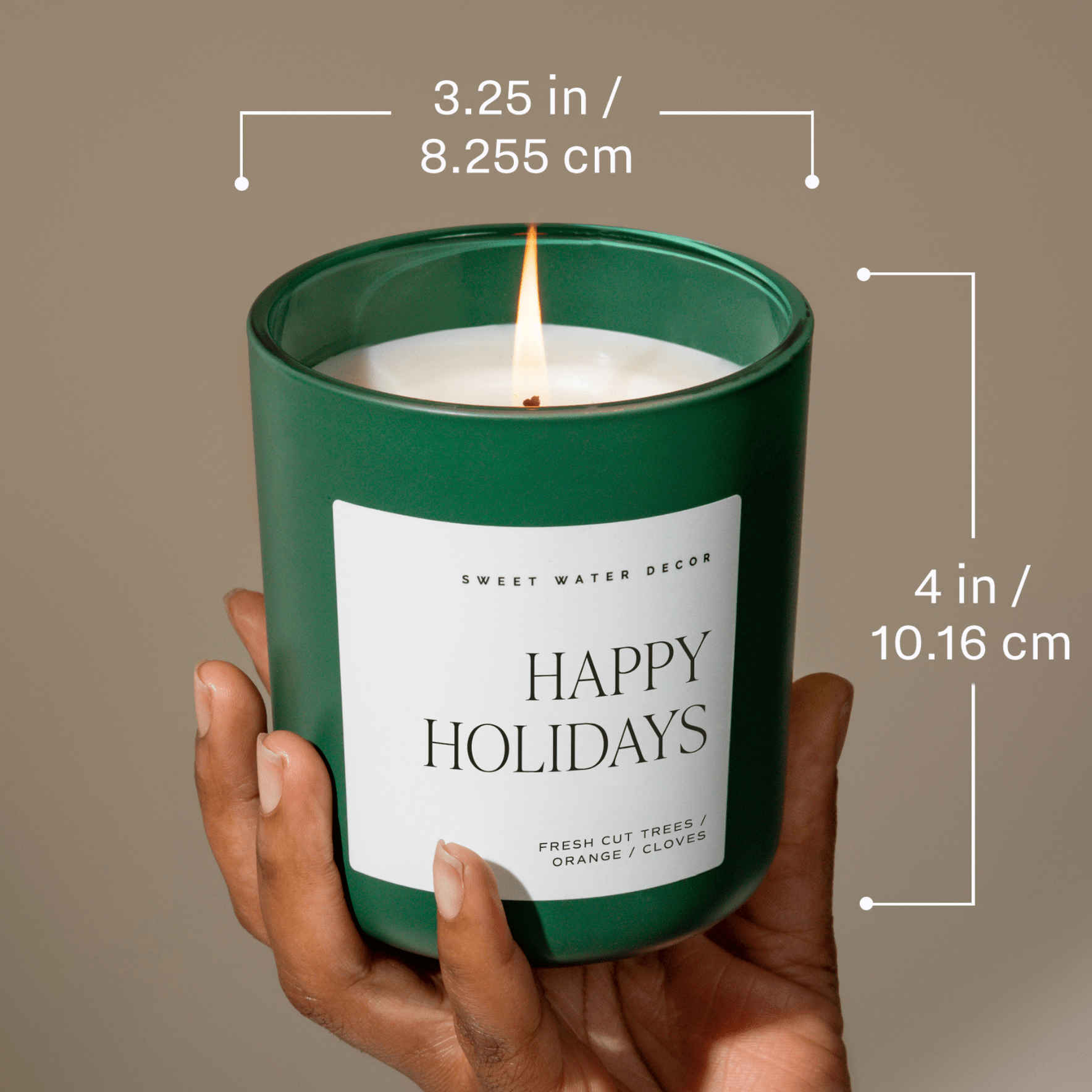 Christmas Tree Farm Soy Candle - Green Matte Jar - 15 oz - Sweet Water Decor - Candles