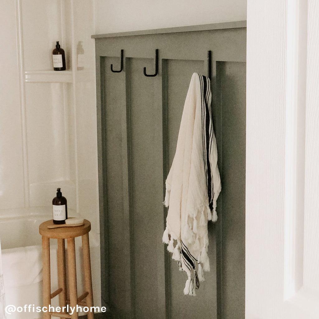 Savannah Turkish Cotton + Bamboo Hand Towel - Five Stripe - Sweet Water Decor - Hand Towels