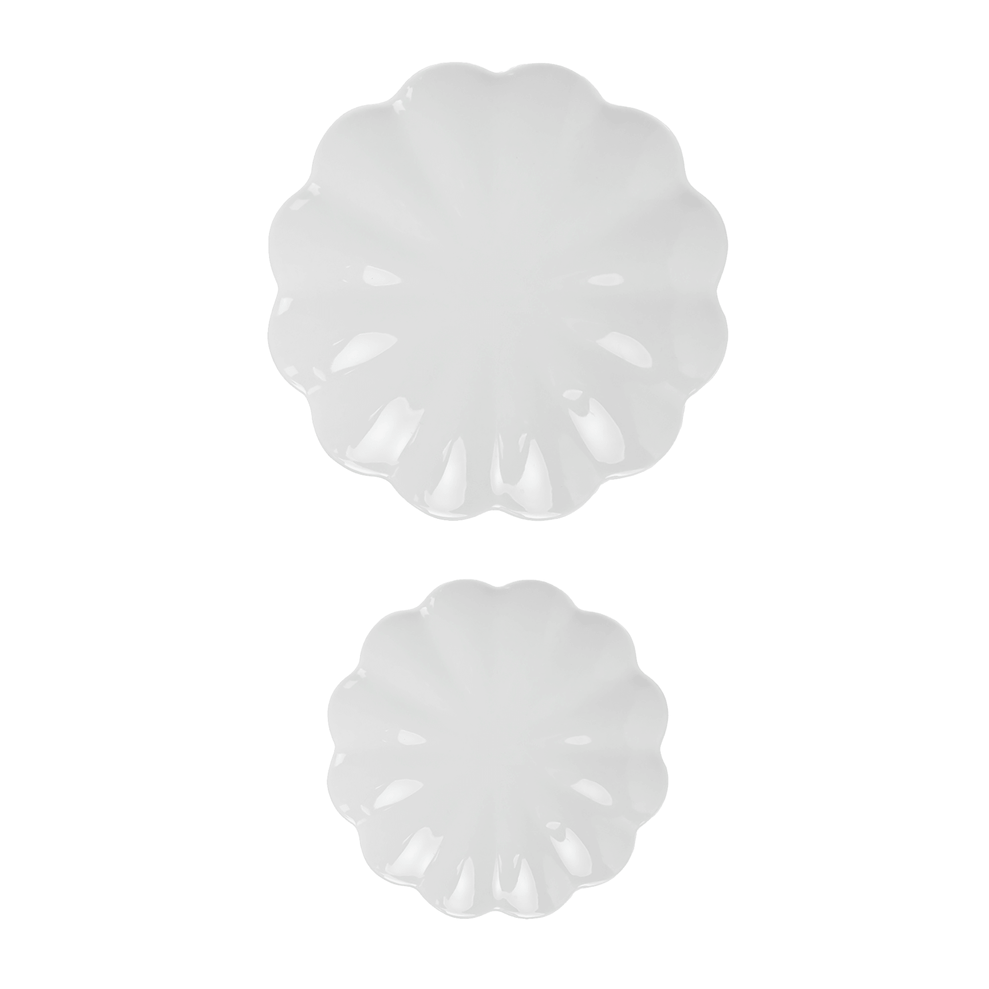 White Scalloped Serving Tray Set - Sweet Water Decor - SERVING TRAYS