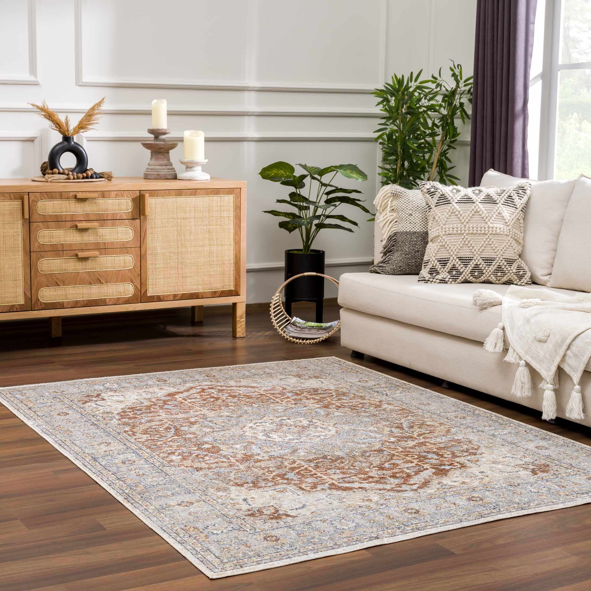 Emke Cream Washable Area Rug - Sweet Water Decor - Rugs