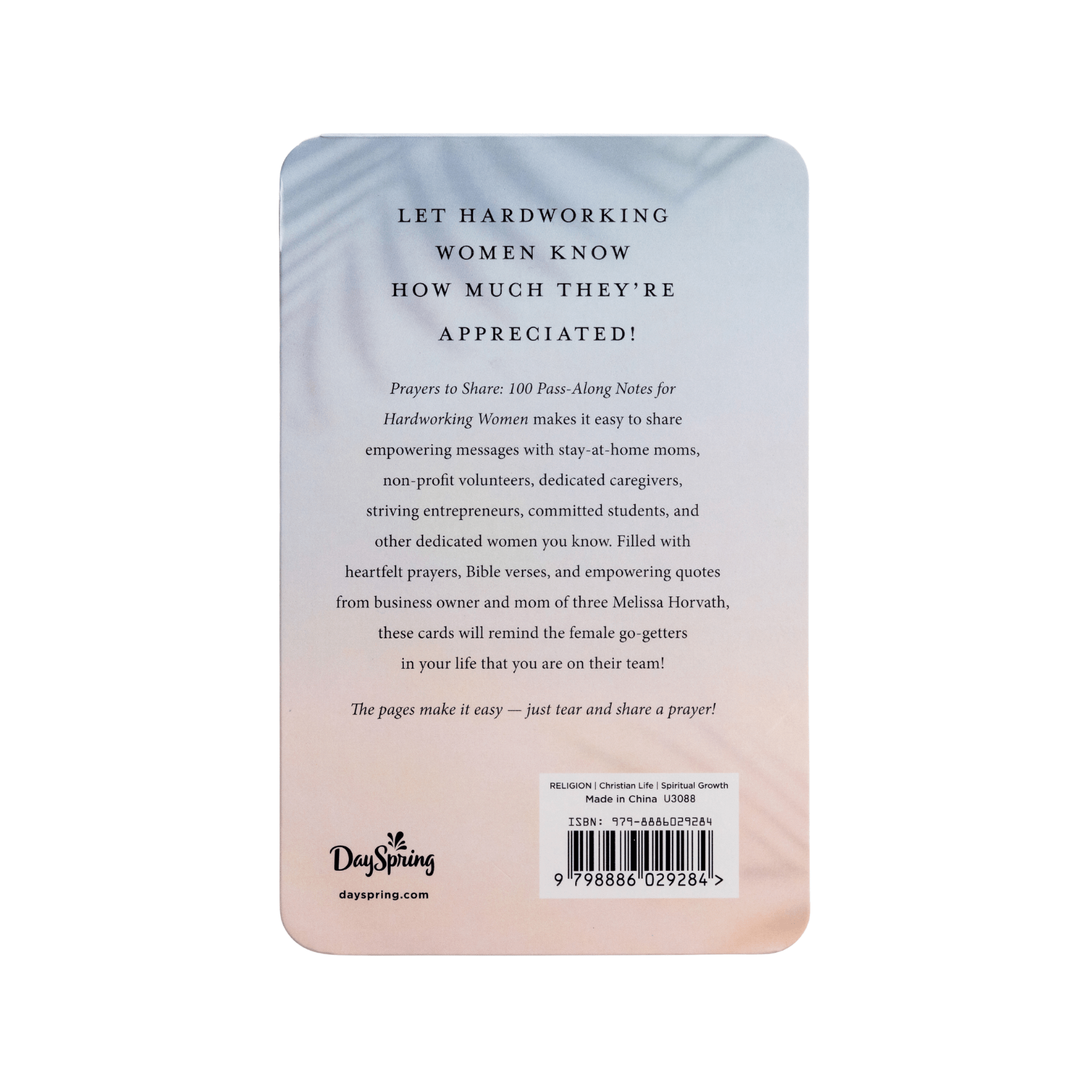 Prayers To Share - 100 Pass - Along Notes for Hardworking Women - Sweet Water Decor - Prayer Cards
