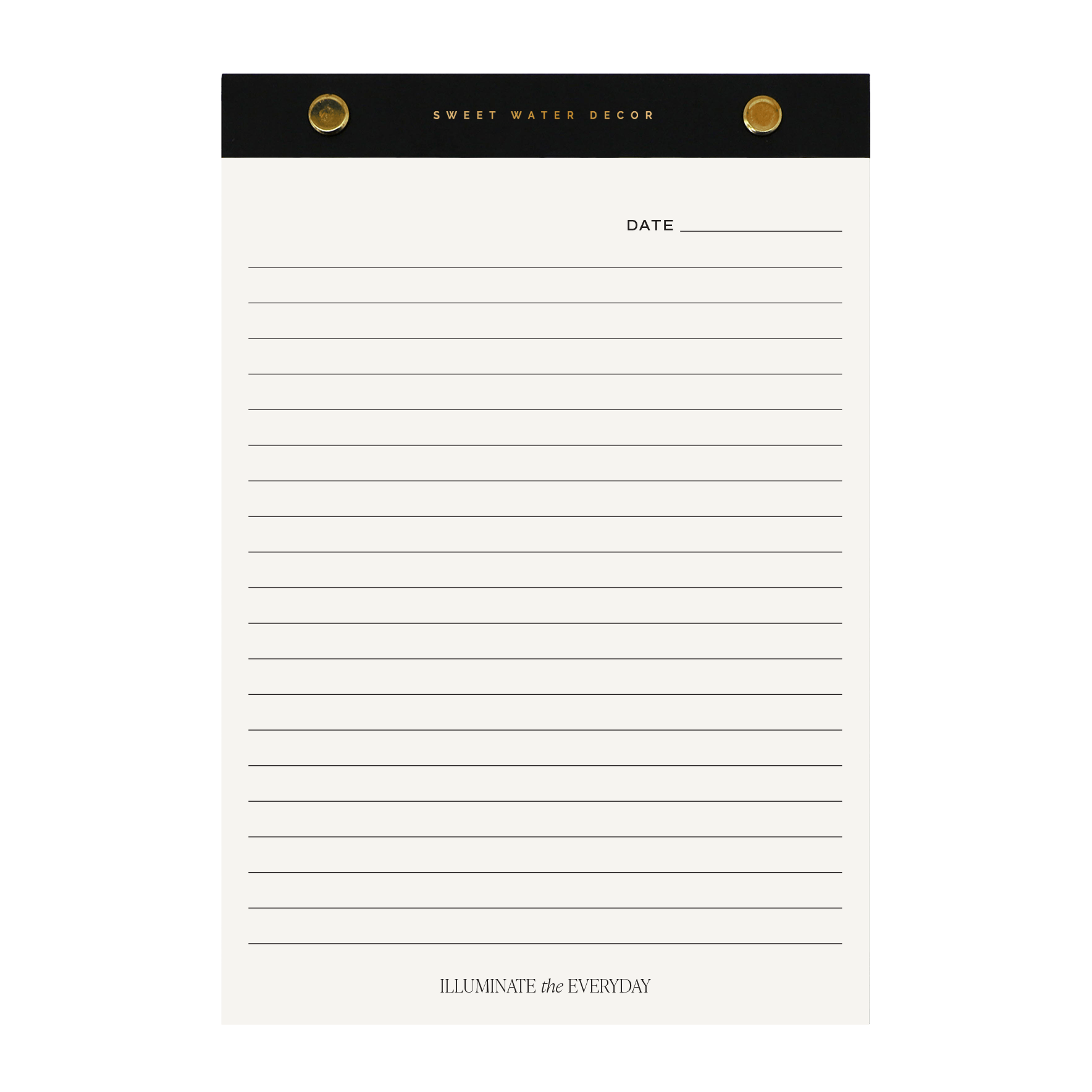 Gold Rivet Basic Notepad - Sweet Water Decor - Notepad