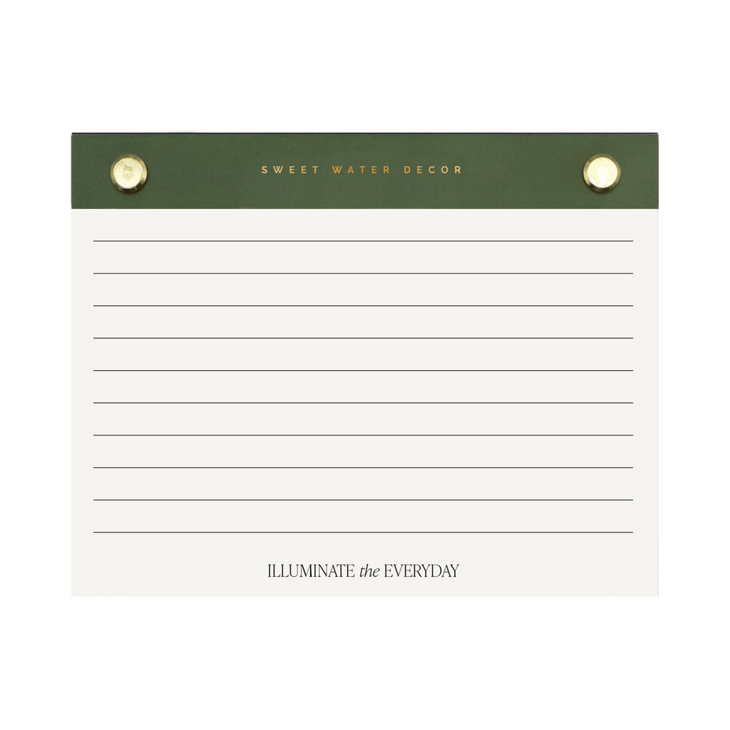 Small Green Gold Rivet Basic Notepad - Sweet Water Decor - Notepad