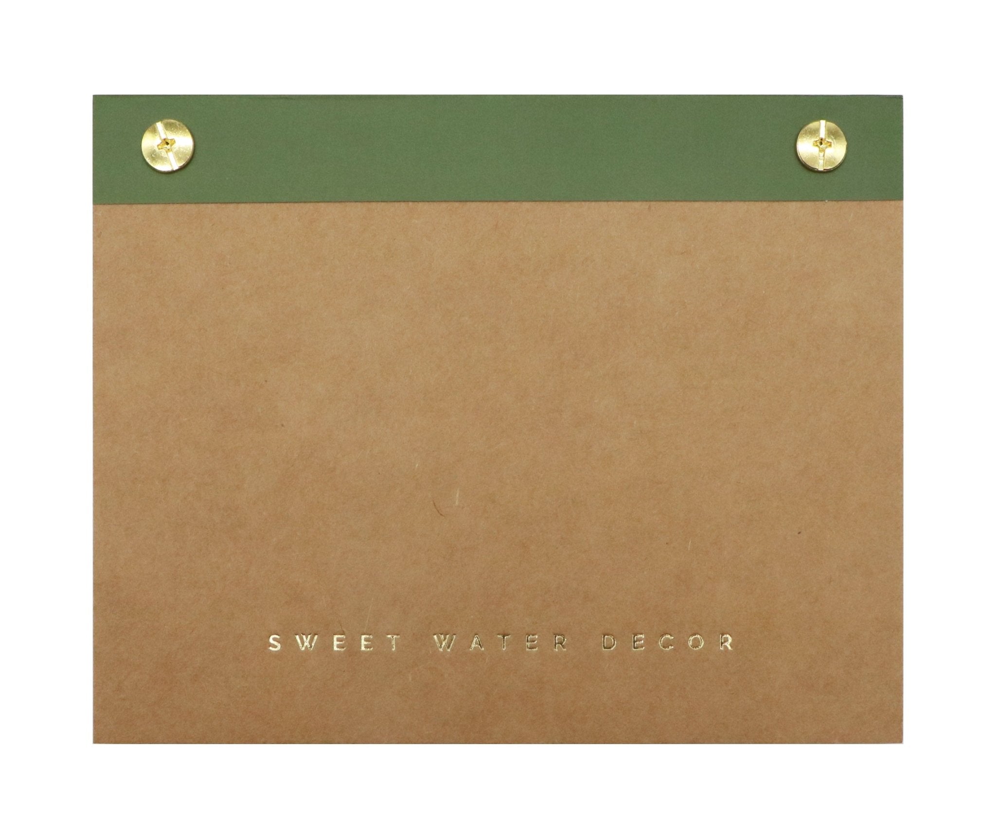 Small Green Gold Rivet Basic Notepad - Sweet Water Decor - Notepad