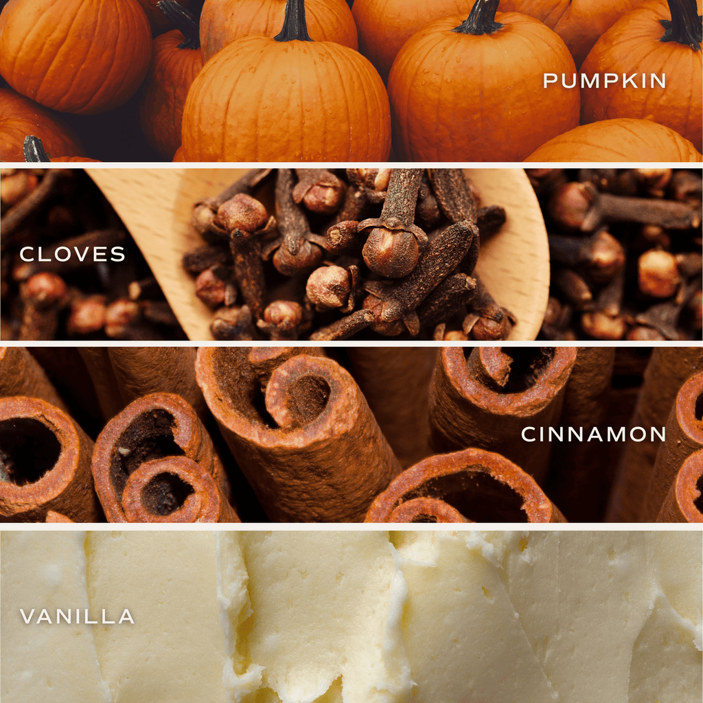 Pumpkin Spice Soy Candle - Patterned 9 oz - Clear Jar - Sweet Water Decor - Candles
