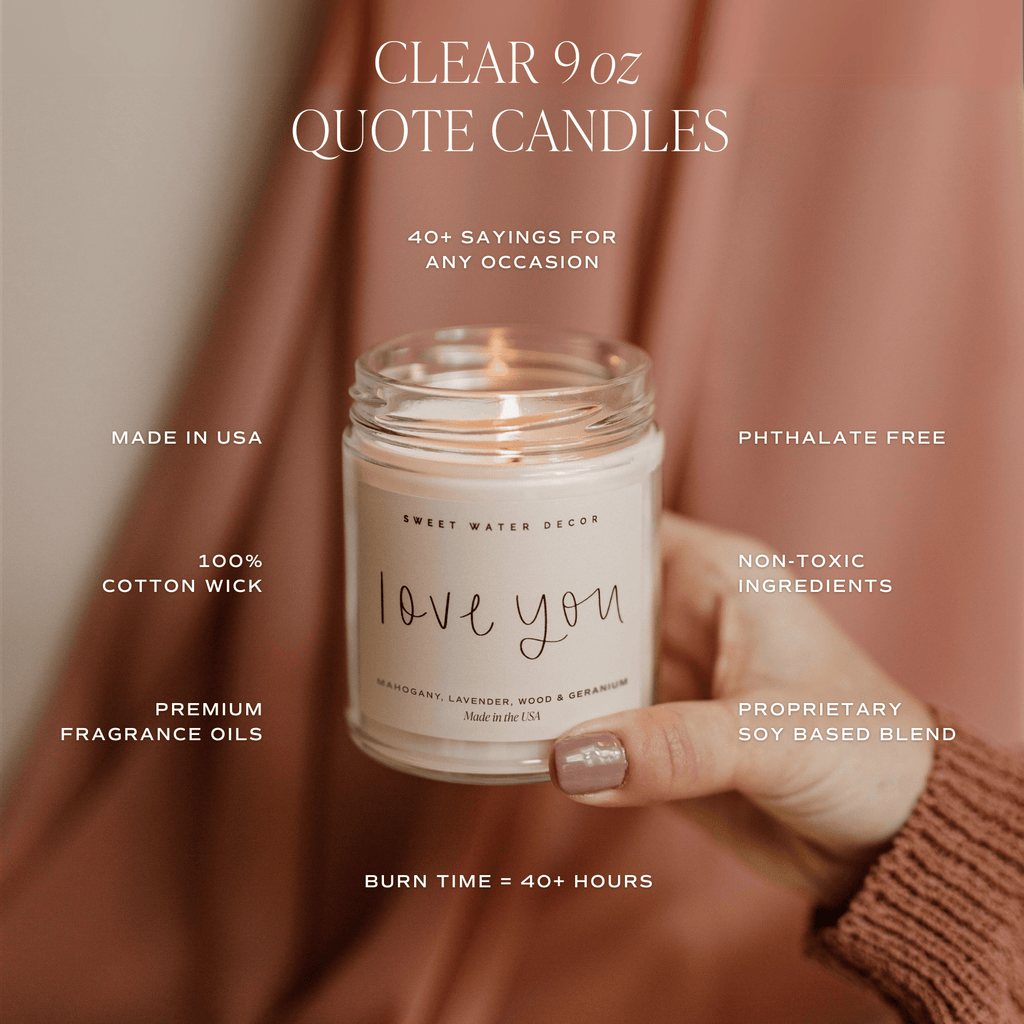 Best Teacher Ever Soy Candle - Clear Jar - 9 oz (Salt and Sea) - Sweet Water Decor - Candles