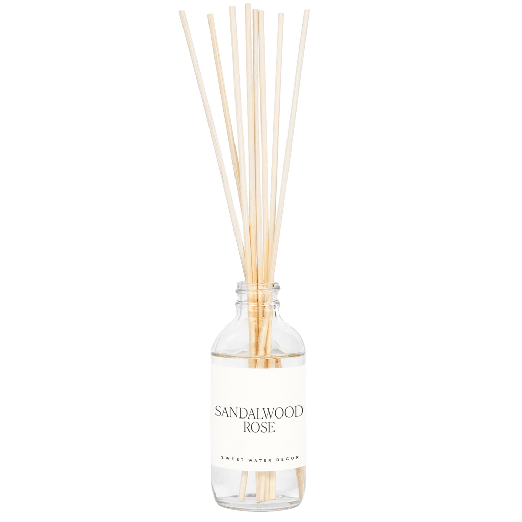 Sandalwood Rose Clear Reed Diffuser - Sweet Water Decor - Reed Diffusers