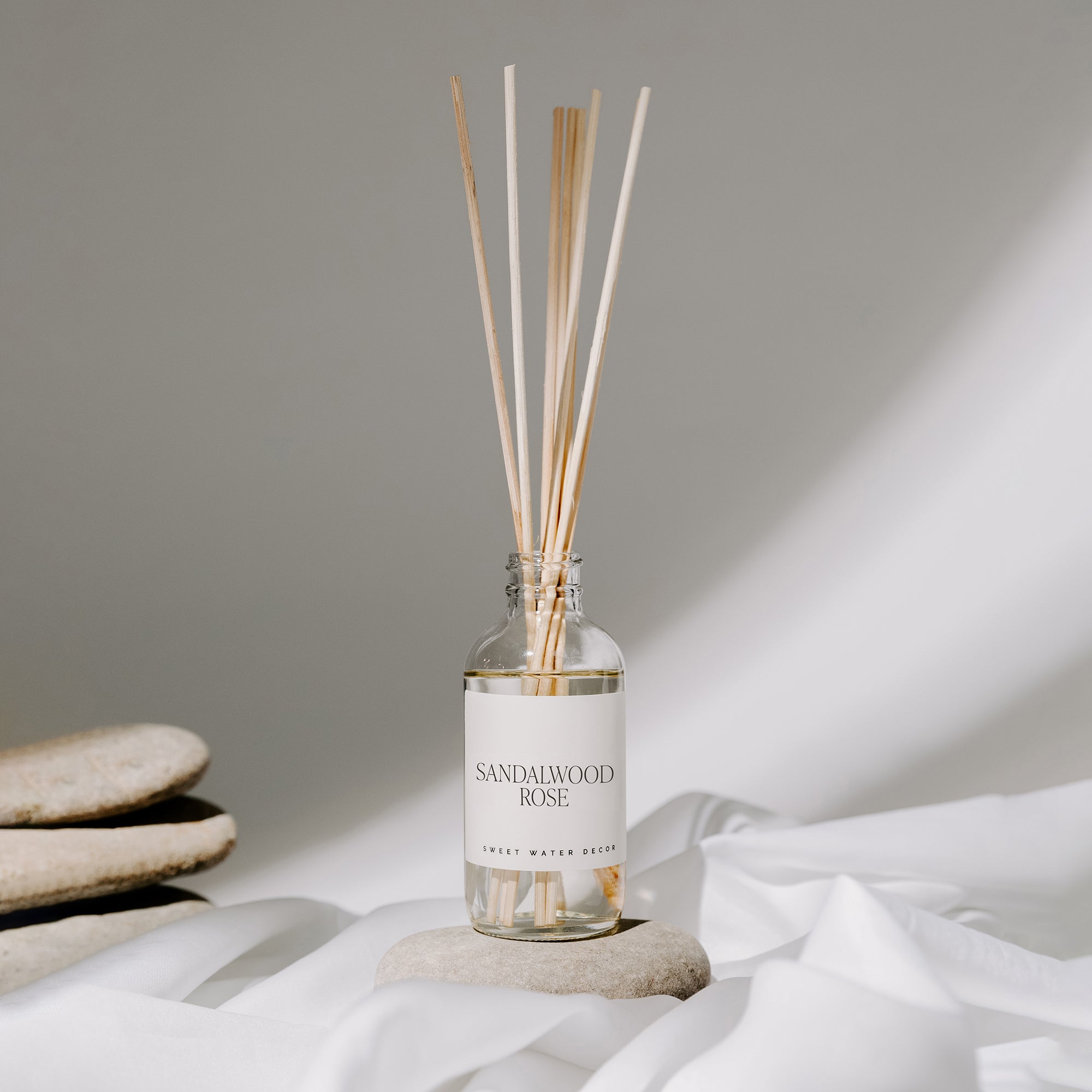Sandalwood Rose Clear Reed Diffuser - Sweet Water Decor - Reed Diffusers