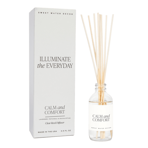 Calm and Comfort Clear Reed Diffuser - Sweet Water Decor - Reed Diffusers