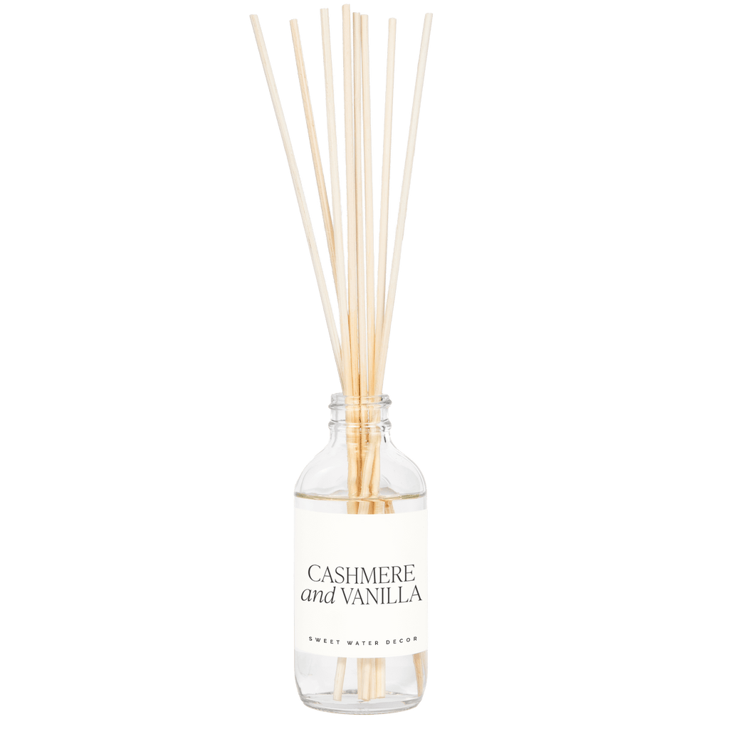 Cashmere and Vanilla Clear Reed Diffuser - Sweet Water Decor - Reed Diffusers