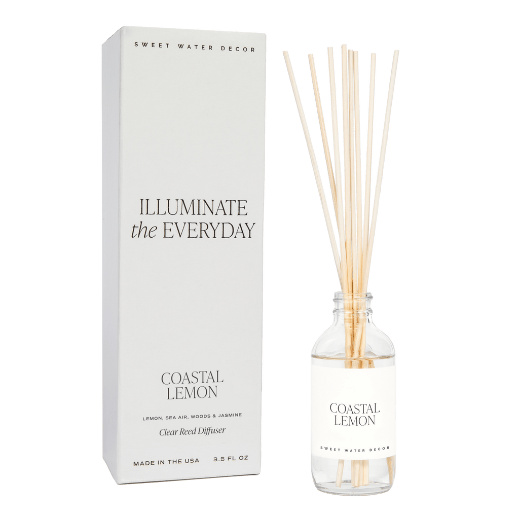 Coastal Lemon Clear Reed Diffuser - Sweet Water Decor - Reed Diffusers