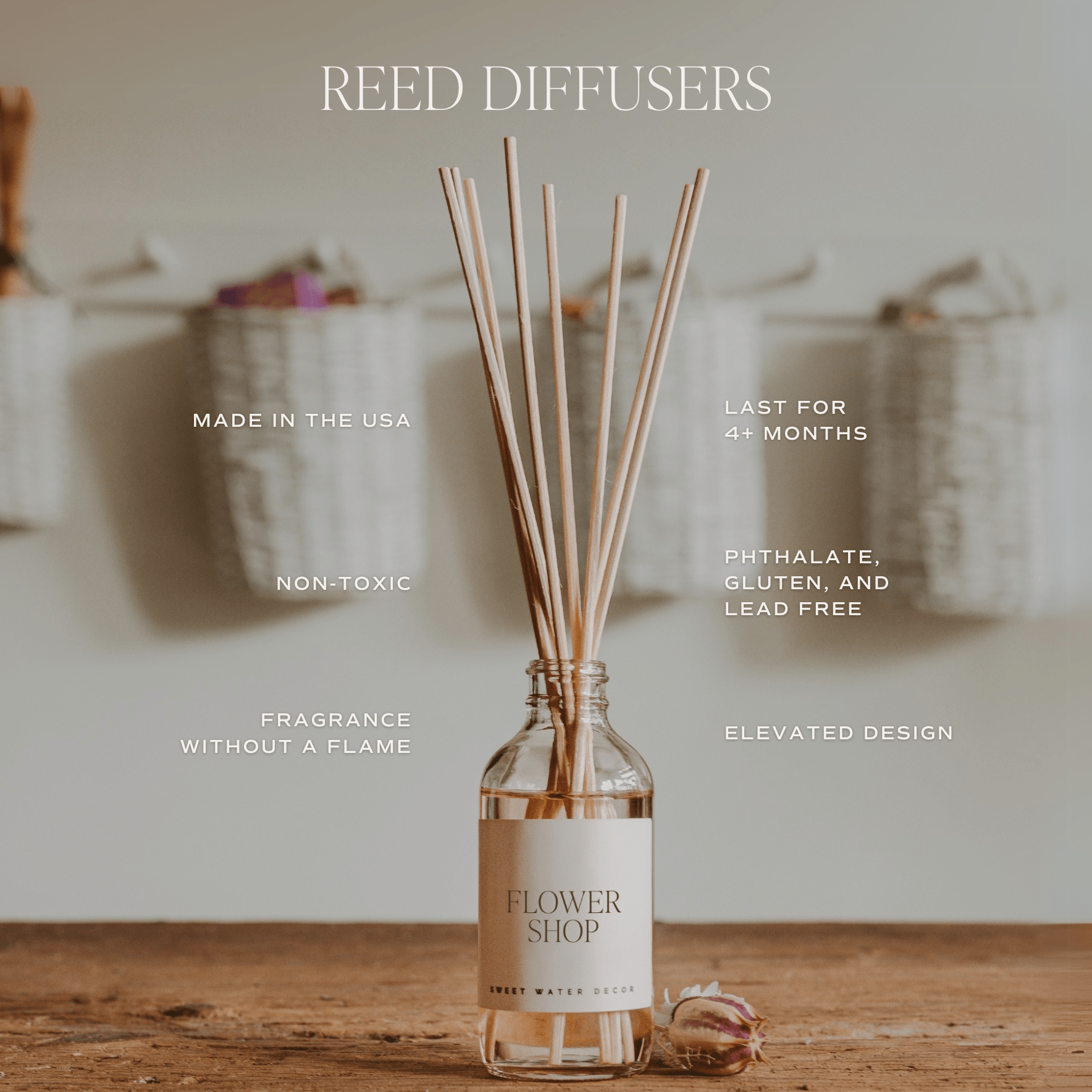 Christmas Clear Reed Diffuser THON - Sweet Water Decor - Reed Diffusers