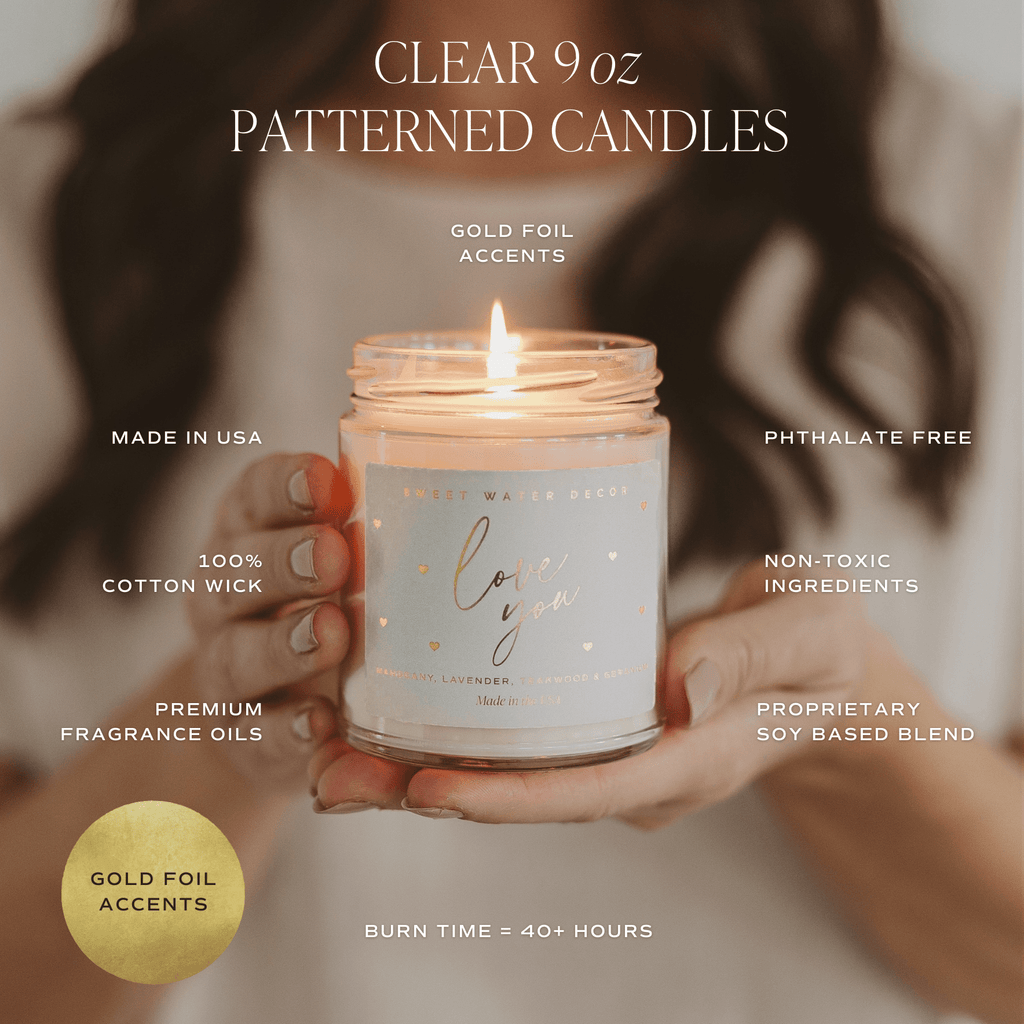 Forever and Always Soy Candle - Clear Jar - 9 oz - Sweet Water Decor - Candles