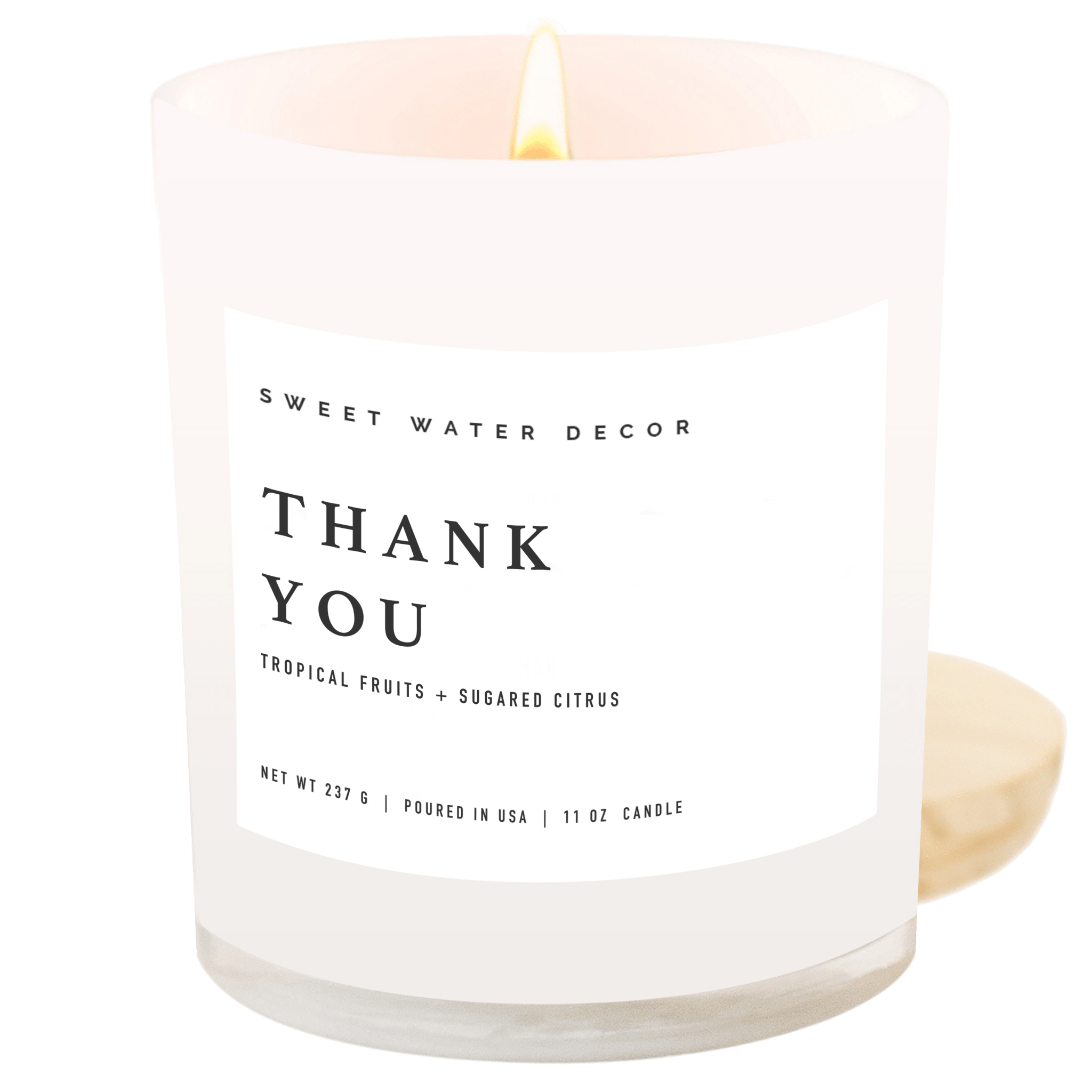 Thank You! Soy Candle - White Jar - 11 oz (Island Air) - Sweet Water Decor - Candles