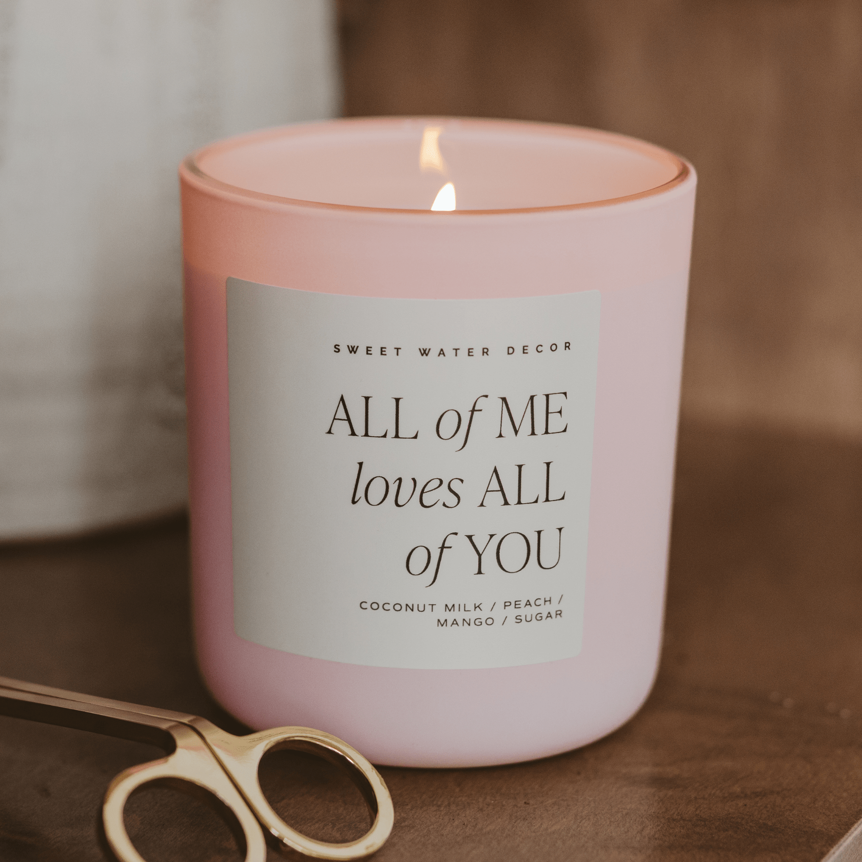 All of Me Loves All of You Soy Candle - Pink Matte Jar - 15 oz - Sweet Water Decor - Candles