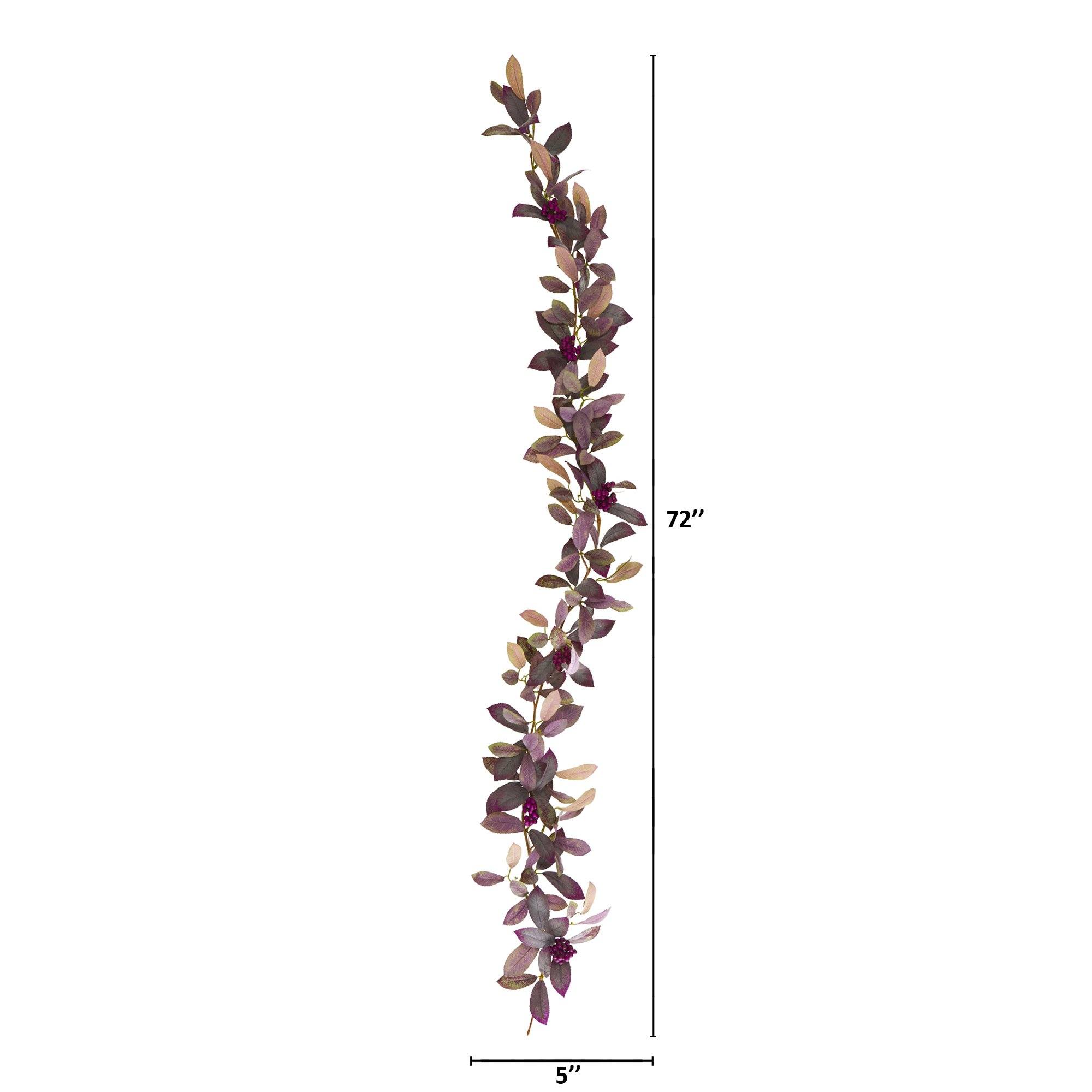6’ Fall Laurel Leaf with Berries Artificial Garland (Set of 2) - Sweet Water Decor - Garland
