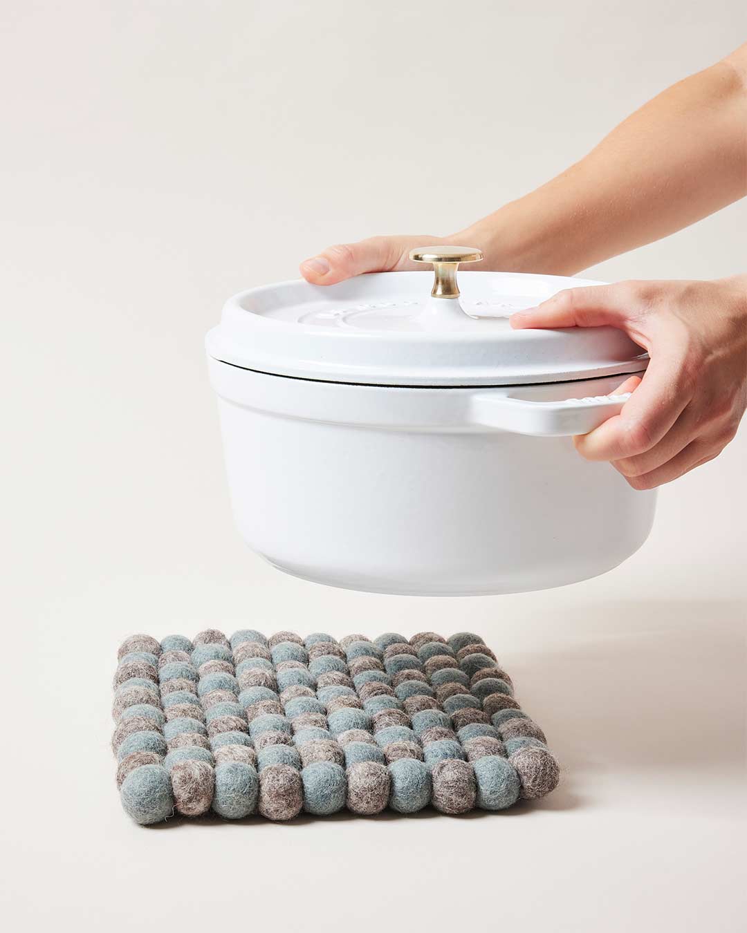 Artisan Felt Pom Pom Trivet - Sweet Water Decor - trivet