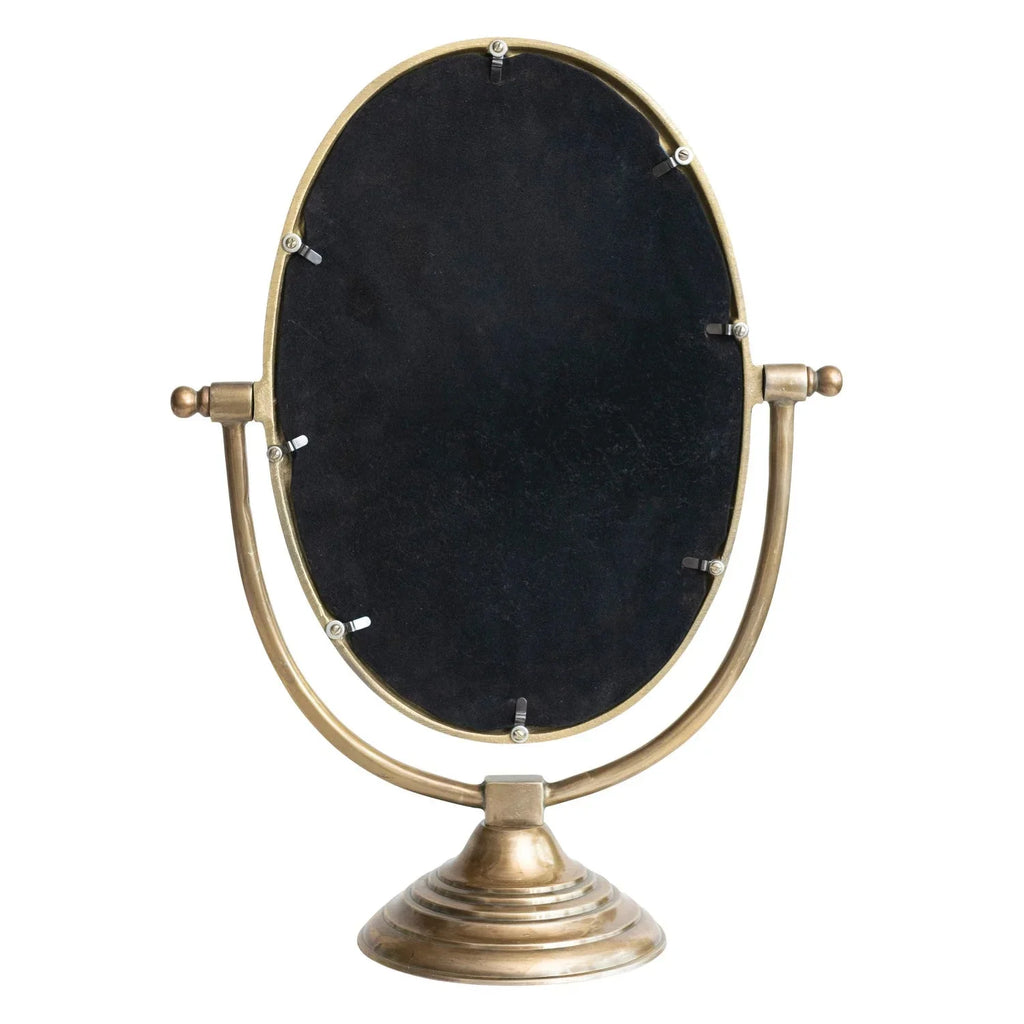 Austine Framed Mirror on Stand – Antique Brass Finish - Sweet Water Decor - Mirrors
