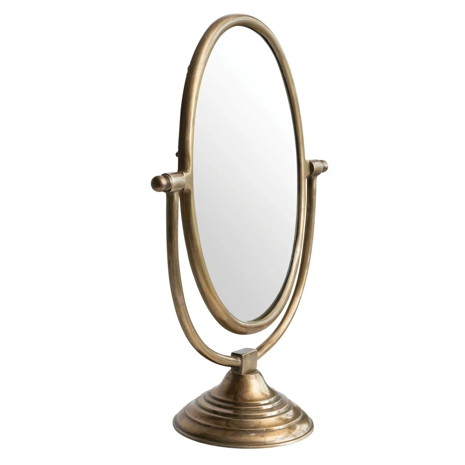 Austine Framed Mirror on Stand – Antique Brass Finish - Sweet Water Decor - Mirrors