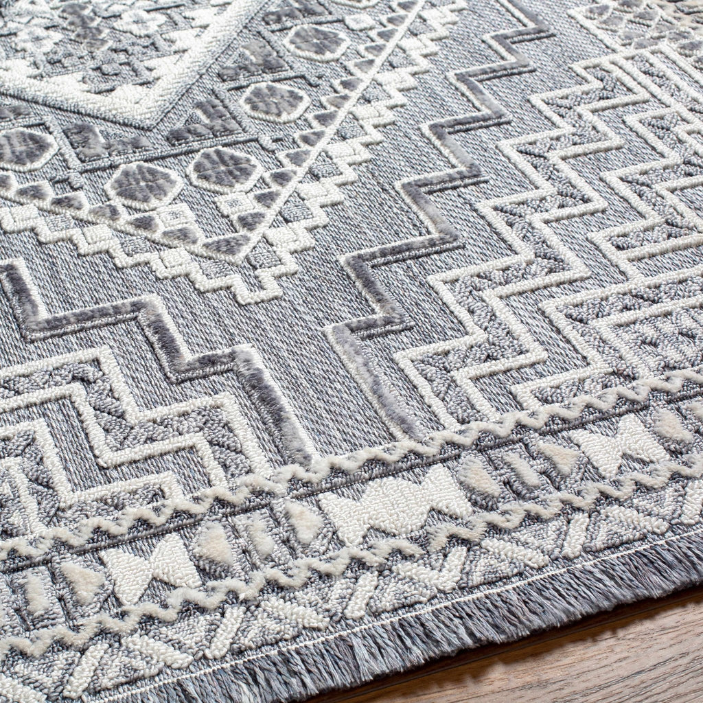 Alya Charcoal Textured Area Rug - Sweet Water Decor - Rugs