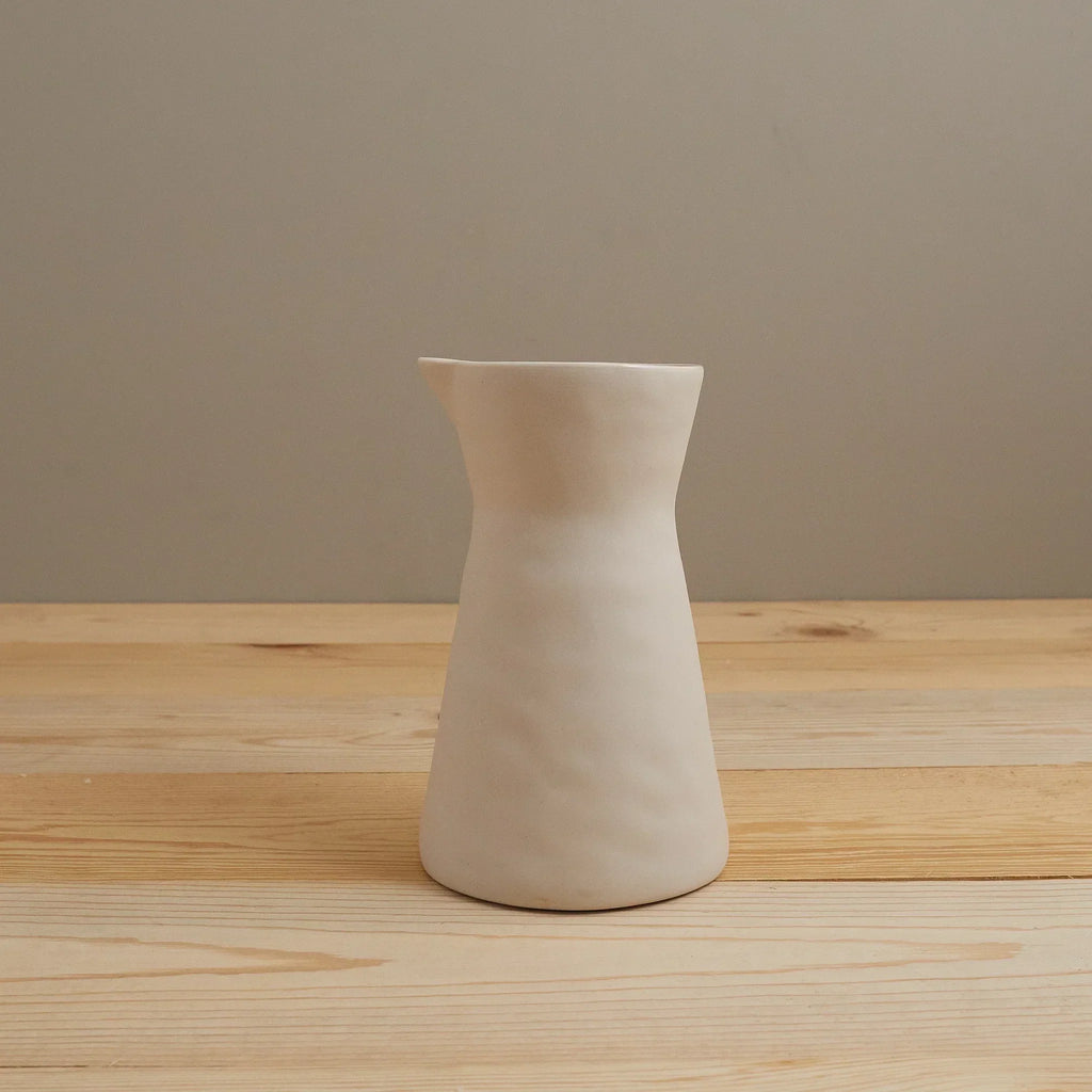 Rugueux Stoneware Carafe Pitcher in Pearl - Sweet Water Decor - Pitchers