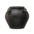 Found Black Clay Jar with Handles - Sweet Water Decor - vase