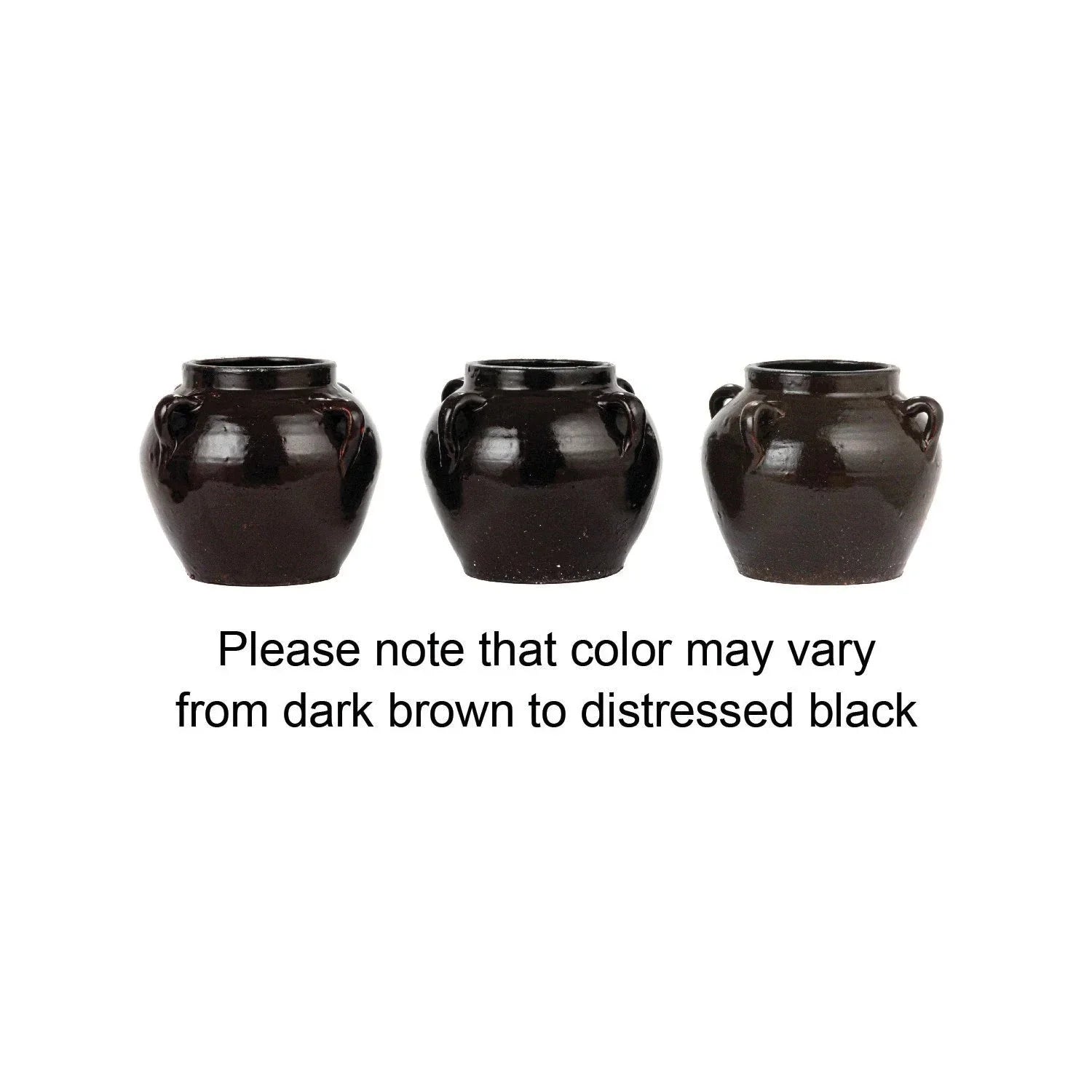 Found Black Clay Jar with Handles - Sweet Water Decor - vase