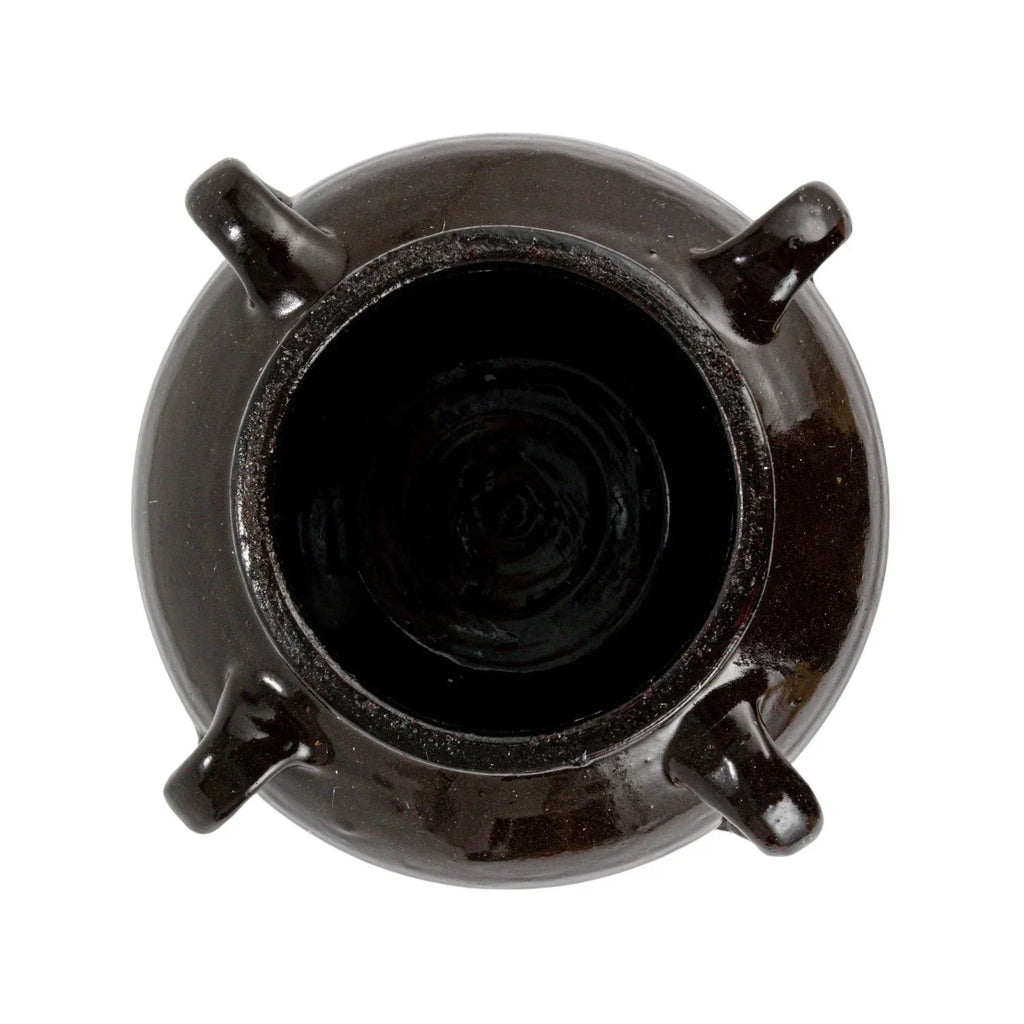 Found Black Clay Jar with Handles - Sweet Water Decor - vase